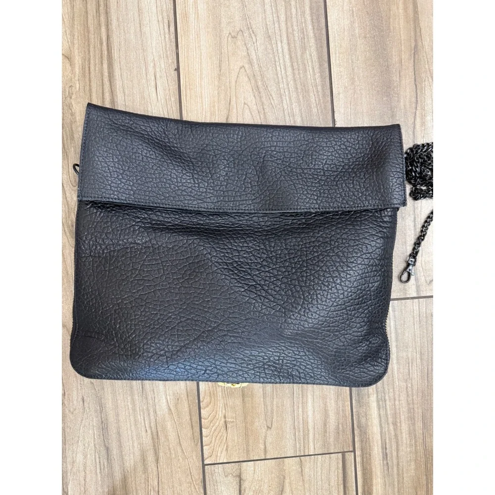 Ampersand As‎ Apostrophe Large Buffalo Leather Parcel Bag Black Crossbody $935
